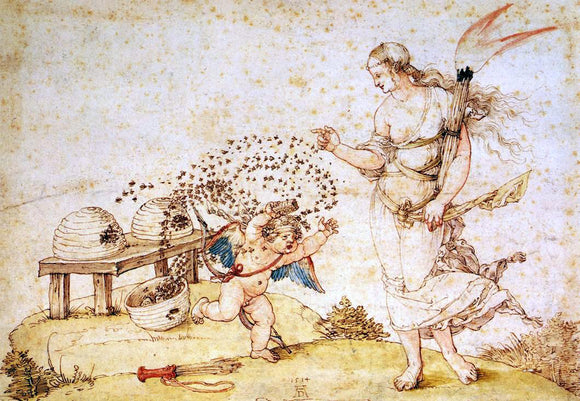  Albrecht Durer Cupid the Honey Thief - Art Print