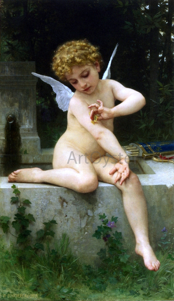  William Adolphe Bouguereau Cupid with Butterfly - Art Print