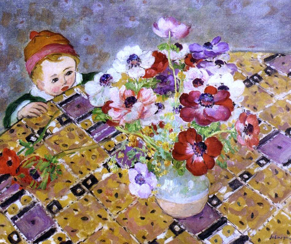  Henri Lebasque Curiosite (also known as Child in a Hat) - Art Print