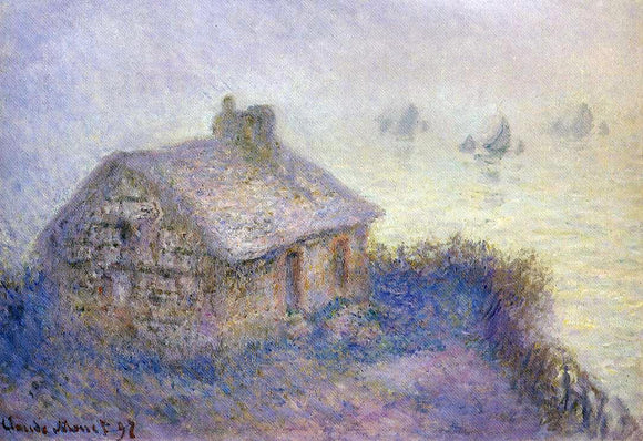  Claude Oscar Monet Customs House at Varengeville in the Fog (also known as Blue Effect) - Art Print
