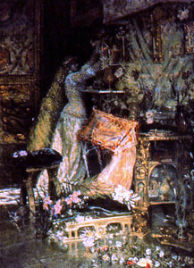  Antonio Munoz Degrain Dama Adornando un Altar - Art Print