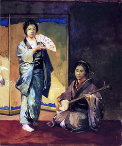  John La Farge Dancer and Musician (also known as Musicians in Ceremonial Costume) - Art Print