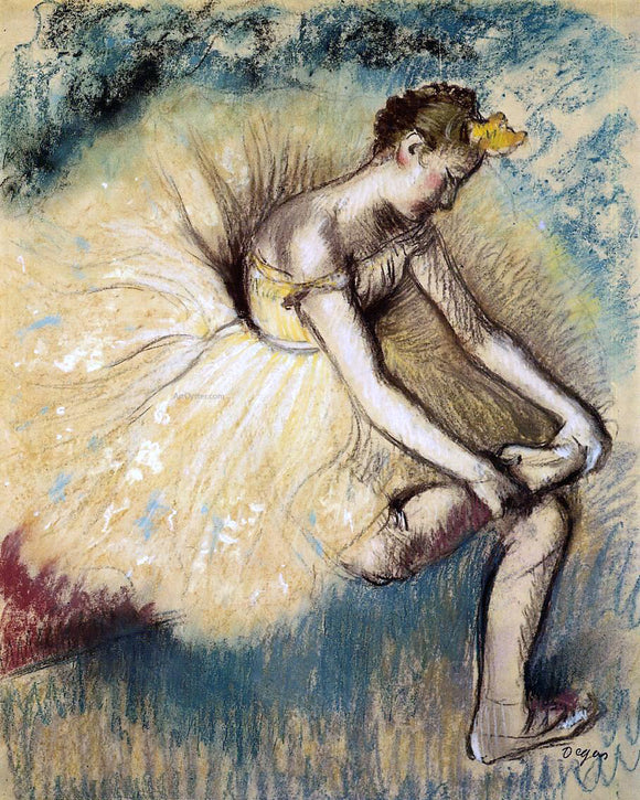  Edgar Degas Dancer Putting on Her Slipper - Art Print