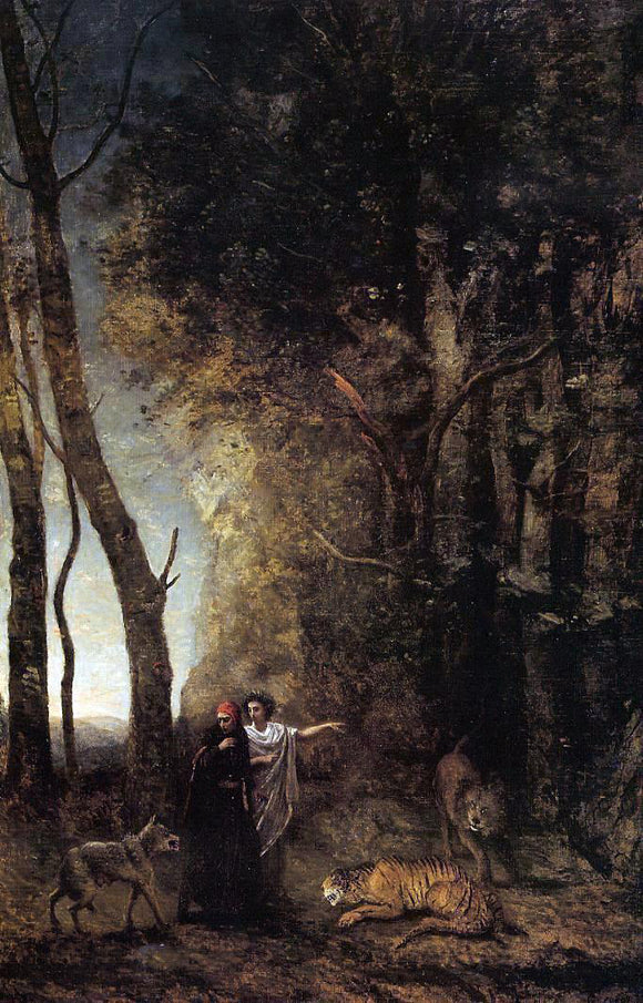  Jean-Baptiste-Camille Corot Dante and Virgil - Art Print