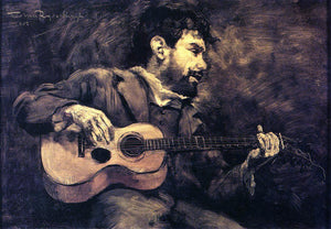  Theo Van Rysselberghe Dario de Regoyos Playing the Guitar - Art Print
