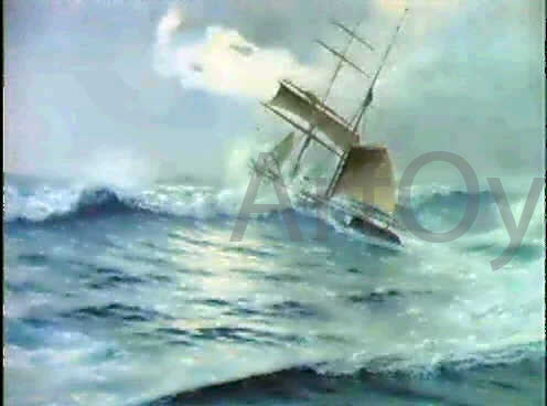  Salvador Abril Y Blasco DAS SCHIFF CAPEANDO IN SCHWERER SEE - Art Print