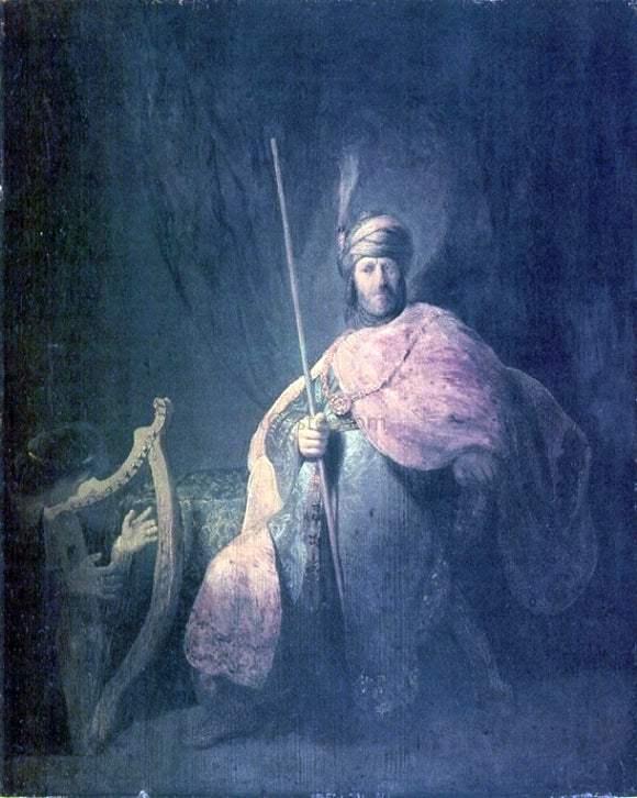  Rembrandt Van Rijn David Playing the Harp for Saul - Art Print