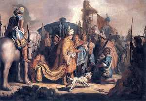  Rembrandt Van Rijn David Presents the Head of Goliath to King Saul - Art Print