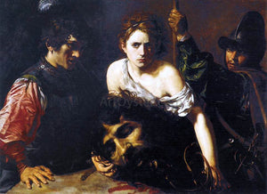  Valentin De boulogne David with the Head of Goliath and Two Soldiers - Art Print