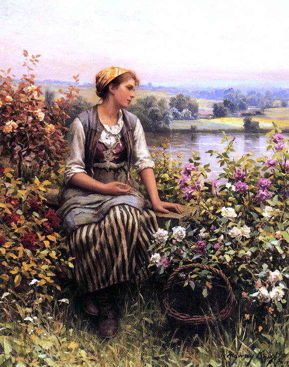  Daniel Ridgway Knight Daydreaming - Art Print