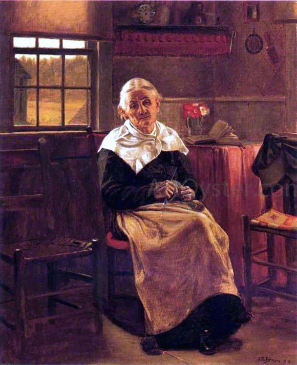  John George Brown Dear Old Grannie - Art Print