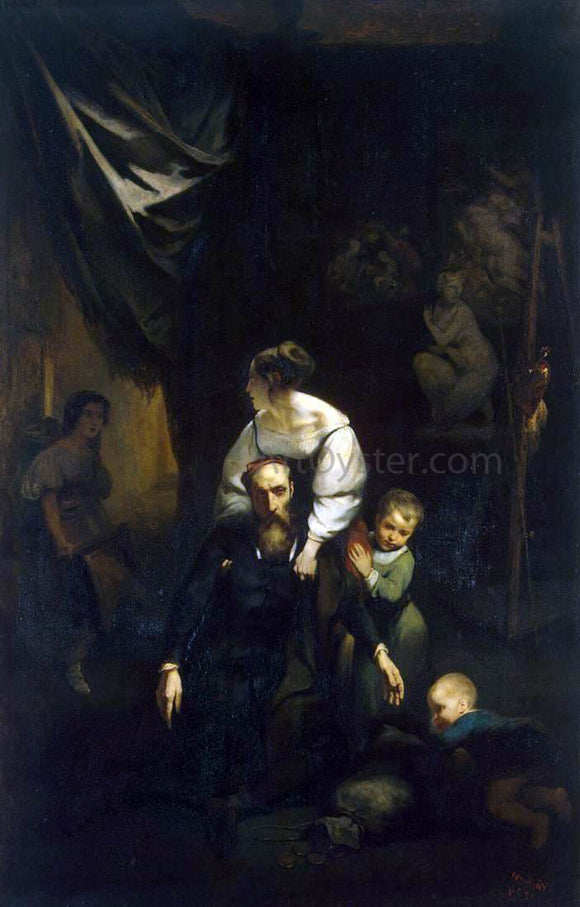  Octave Tassaert Death of Correggio - Art Print