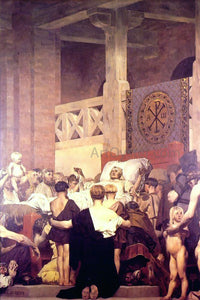  Jean-Paul Laurens Death of Saint Genevieve (center panel) - Art Print