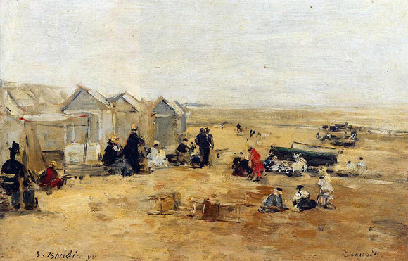  Eugene-Louis Boudin Deauville: Beach Scene - Art Print