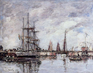  Eugene-Louis Boudin Deauville, Norwegian Three-Master Leaving Port - Art Print
