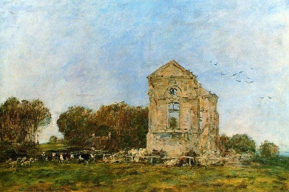  Eugene-Louis Boudin Deauville, Ruins of the Chateau de Lassay - Art Print
