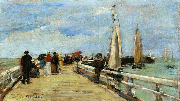  Eugene-Louis Boudin Deauville, the Jetty - Art Print