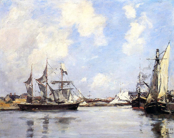  Eugene-Louis Boudin Deauville, the Port - Art Print