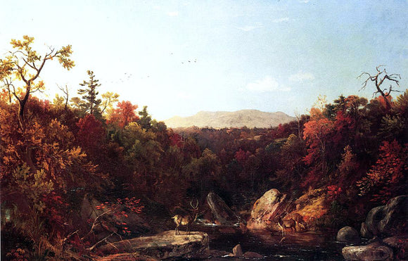  Clinton Boutelle De Witt Clinton Boutelle Deer by a Stream - Art Print