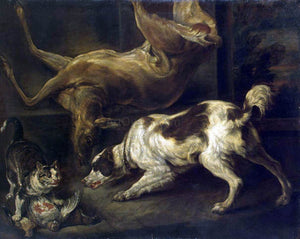  Charles Jervas Deer, Dog and Cat - Art Print
