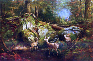  Arthur Fitzwilliam Tait Deer in the Adirondacks - Art Print