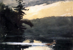  Winslow Homer Deer in the Adirondacks - Art Print