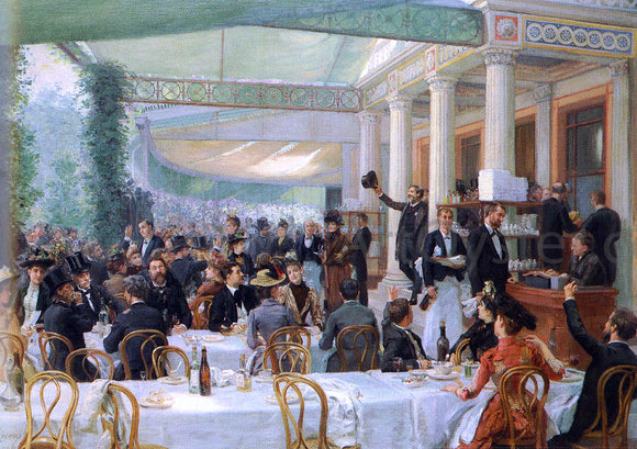  Jean Andre Rixens Dejeuner Du Salon, Au Cafe La Cascade - Art Print