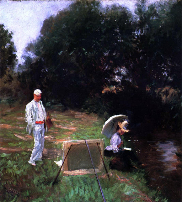  John Singer Sargent Dennis Miller Bunker Painting at Calcot - Art Print