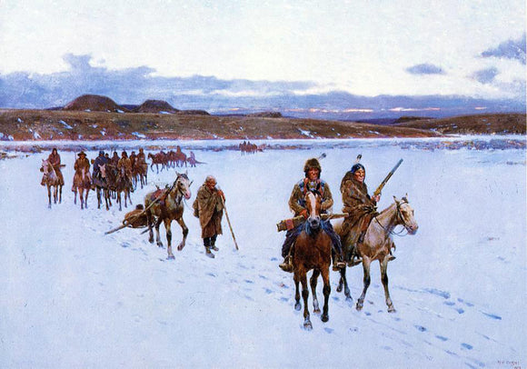  Henry F Farney Departure for the Buffalo Hunt - Art Print