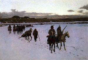  Henry F Farney Departure for the Buffalo Hunt - Art Print