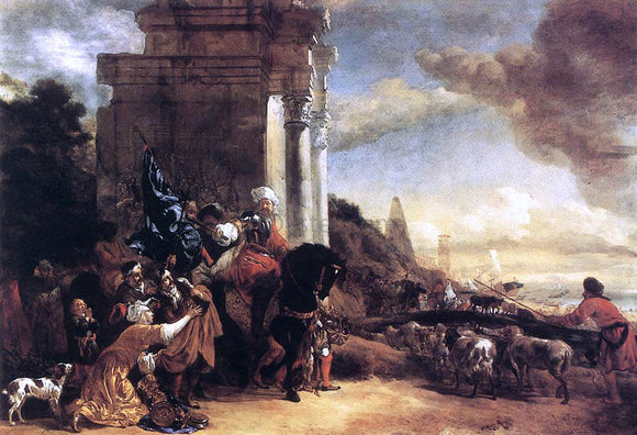  Jan Baptist Weenix Departure of an Oriental Entourage - Art Print