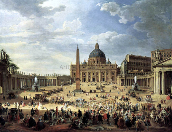  Giovanni Paolo Pannini Departure of the Duc de Choiseul from the Piazza di San Pietro - Art Print