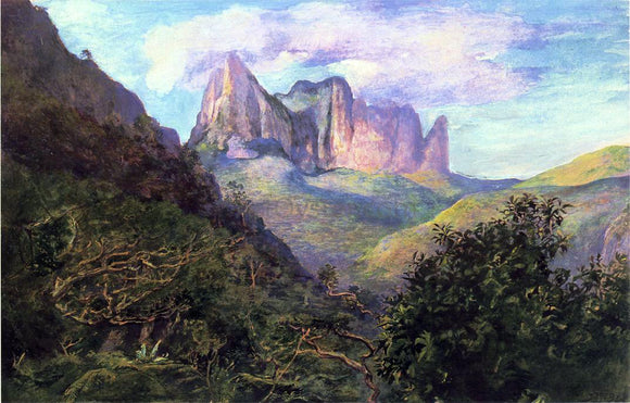  John La Farge Diadem Mountain at Sunset, Tahiti - Art Print