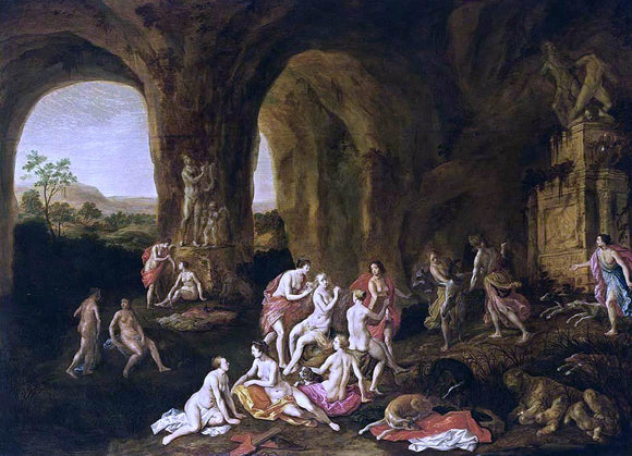  The Younger Adriaen Van  Nieulandt Diana and Her Nymphs - Art Print
