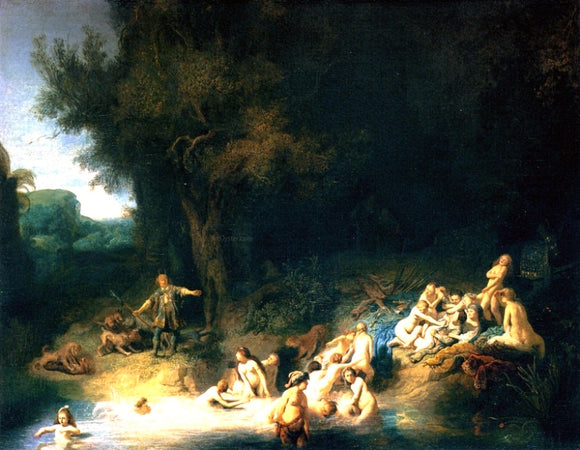  Rembrandt Van Rijn Diana Bathing, with the Stories of Actaeon and Callisto - Art Print