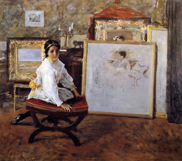  William Merritt Chase Did You Speak to Me? - Art Print
