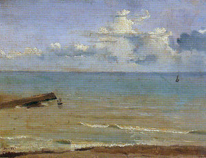  Jean-Baptiste-Camille Corot Dieppe - End of a Pier and the Sea - Art Print