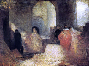  Joseph William Turner Dinner in a Great Room with Figures in Costume - Art Print