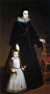  Diego Velazquez Dona Antonia de Ipenarrieta y Galdos with Her Son - Art Print