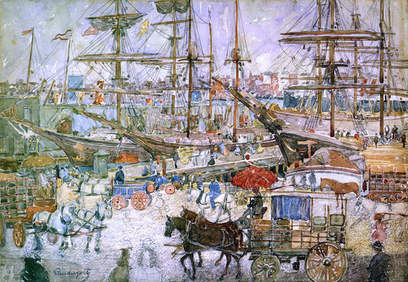  Maurice Prendergast Docks, East Boston - Art Print