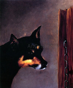  William Aiken Walker Dog Head with Post and Chain - Art Print