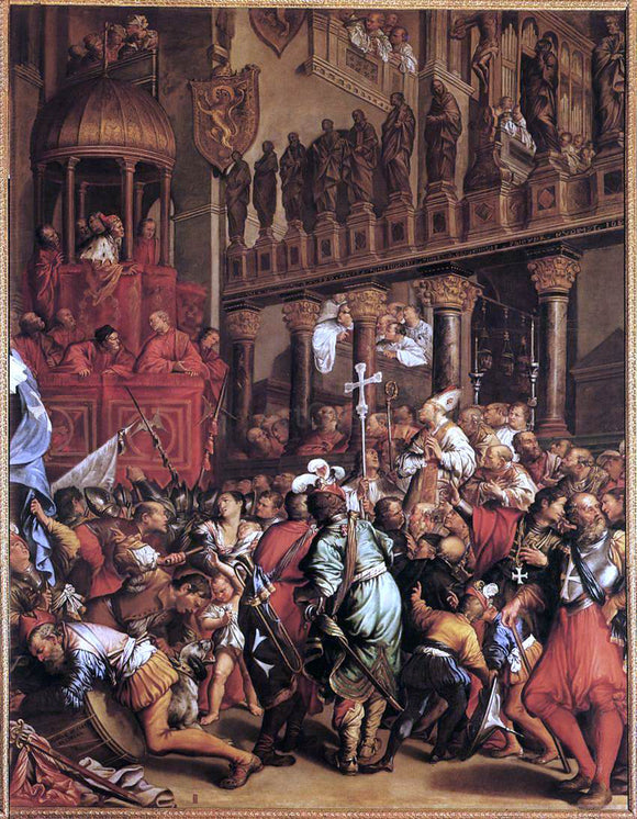  Jean LeClerc Doge Enrico Dandolo Recruiting for the Crusade - Art Print