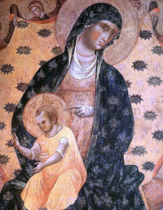  Paolo Veneziano Doge Francesco Dandolo and his Wife Presented to the Madonna (detail) - Art Print