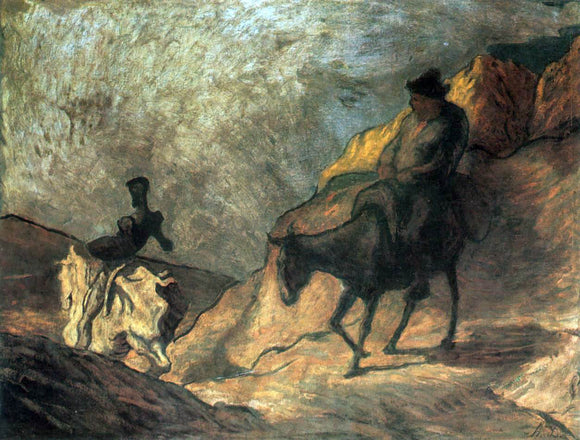  Honore Daumier Don Quixote and Sancho Panza - Art Print