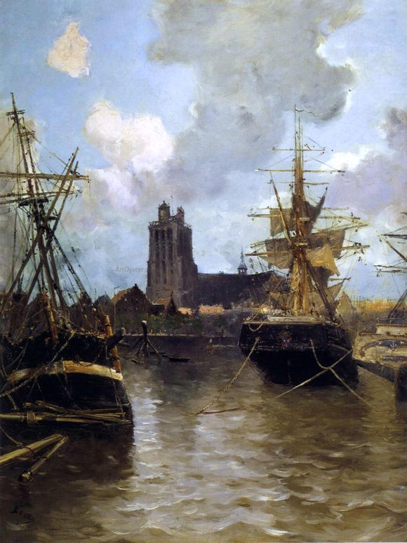  Frank Myers Boggs Dordrecht Harbor - Art Print