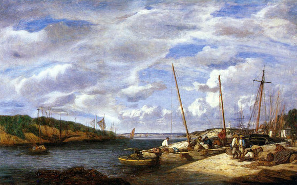  Eugene-Louis Boudin Douarnenez, Fishing Boats at Dockside - Art Print