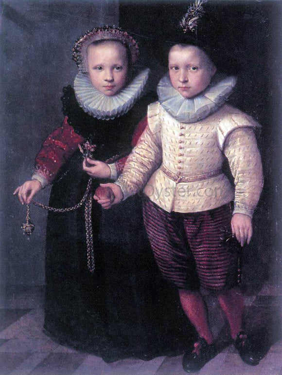  Cornelis Ketel Double Portrait of a Brother and Sister - Art Print