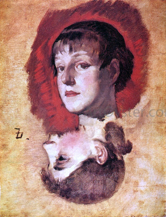  Frank Duveneck Double Portrait of a Girl - Art Print