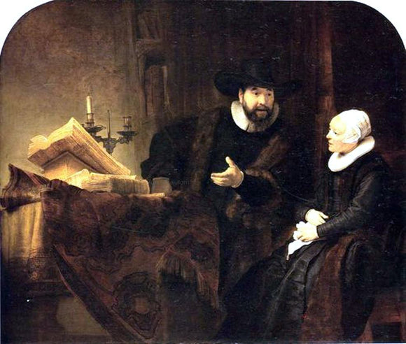  Rembrandt Van Rijn Double Portrait of Cornelisz Claesz Anslo and his Wife Aeltje Gerritsdr Schouten - Art Print