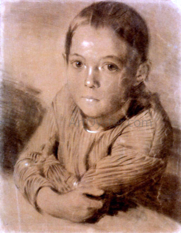  Adolph Von Menzel Drawing of a Boy - Art Print